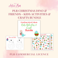 PLR Christmas Dino & Friends - Kids Activities & Crafts Bundle